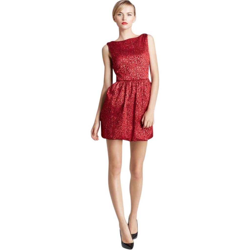 New Alice + Olivia Leopard Print Red Dress